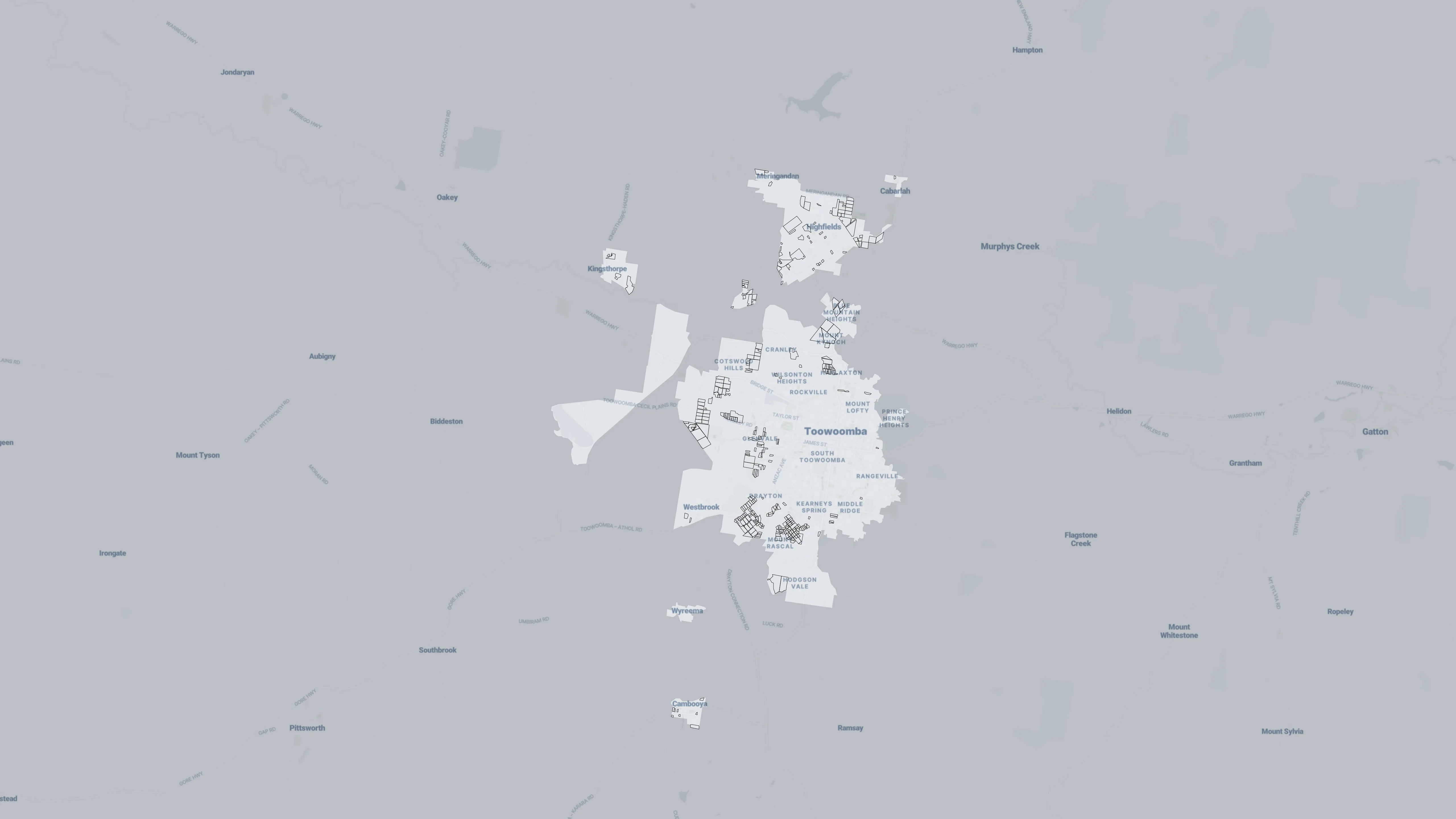 Identified potential greenfield sites in Toowoomba